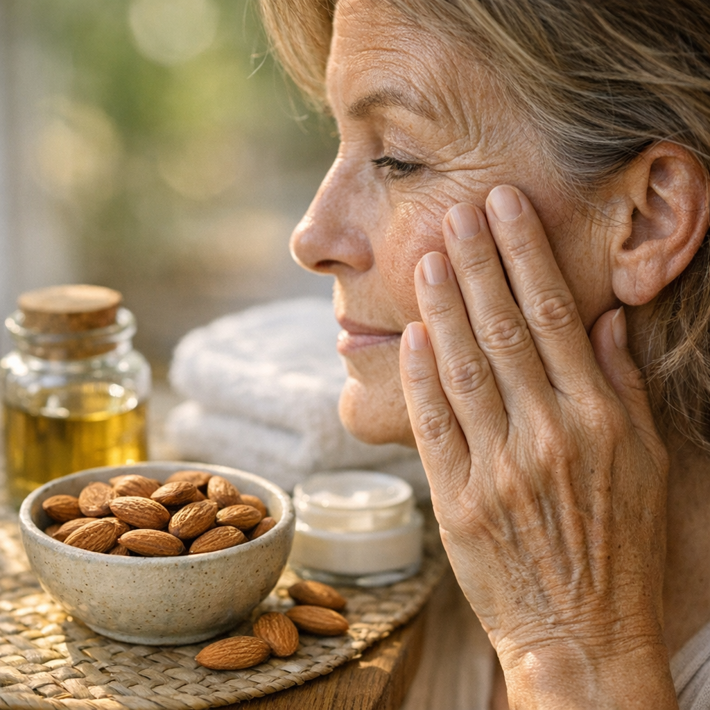 Ménopause, rides et amandes&nbsp;: ce que l’étude UC Davis/Nutrients raconte vraiment