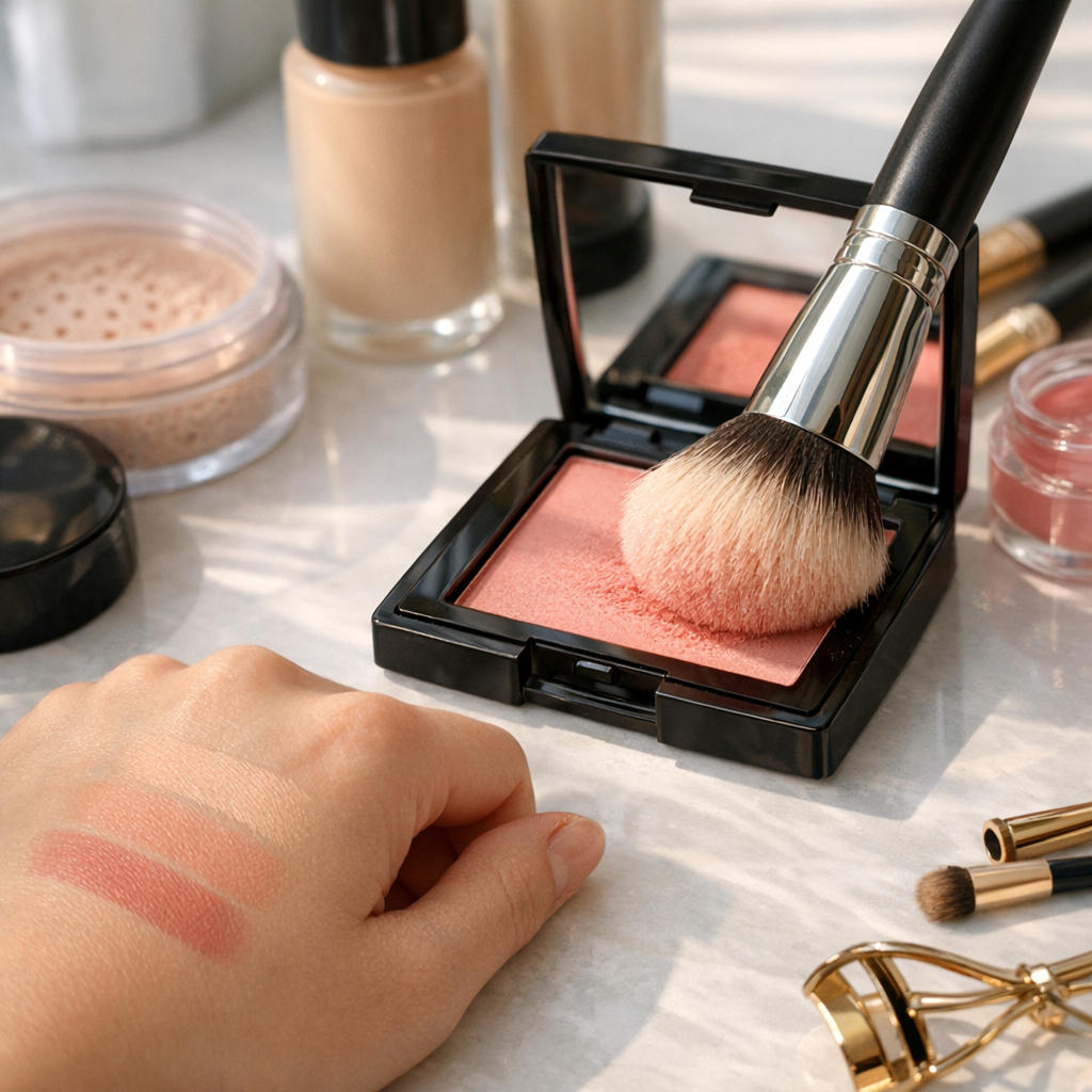 Comment réussir l’application d’un blush rose poudre