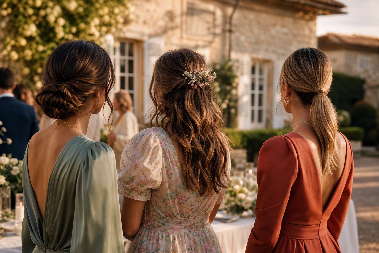 Coiffures d’invitée de mariage en fonction de la robe et du style de cérémonie