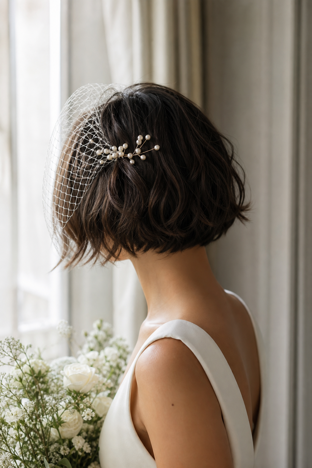 Les coiffures de mariage pour cheveux courts ont du caractère