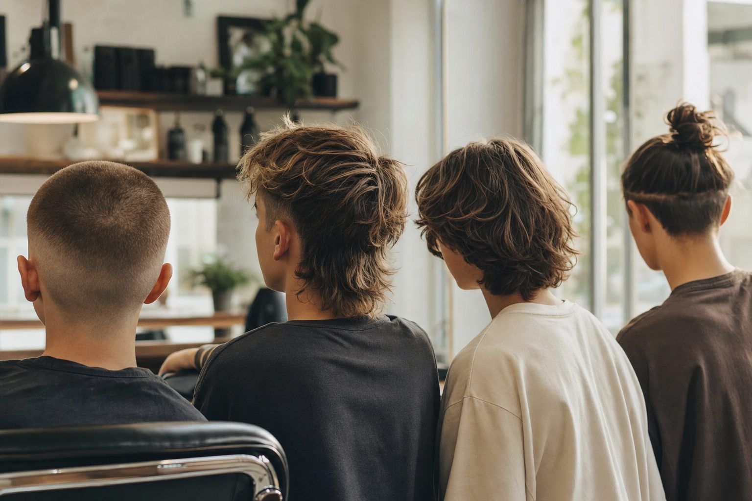 Les styles plus audacieux : buzz cut, mulet, cheveux mi-longs et man bun