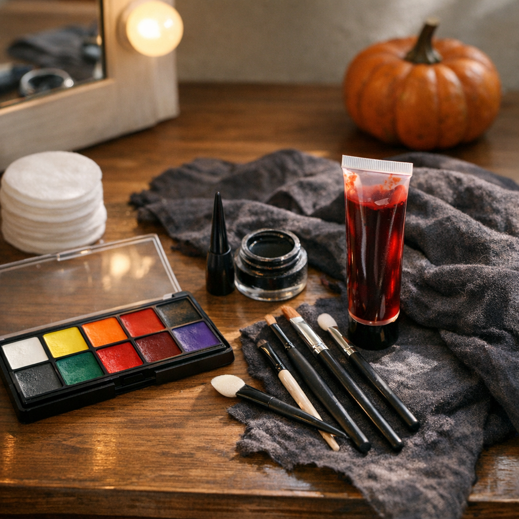 Un déguisement d’Halloween se crée avec un Maquillage