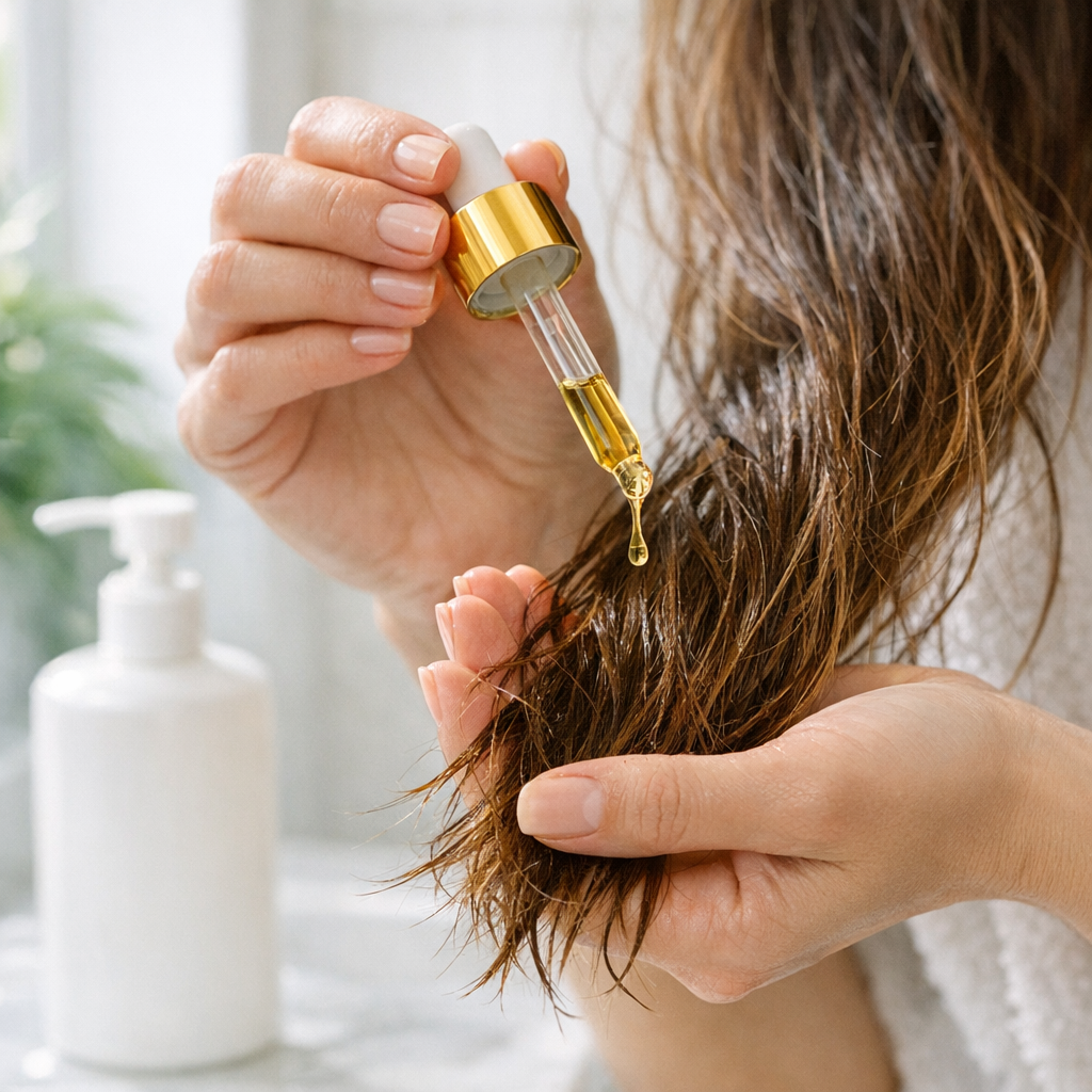 Comment bien faire une huile sur cheveux secs avant lavage