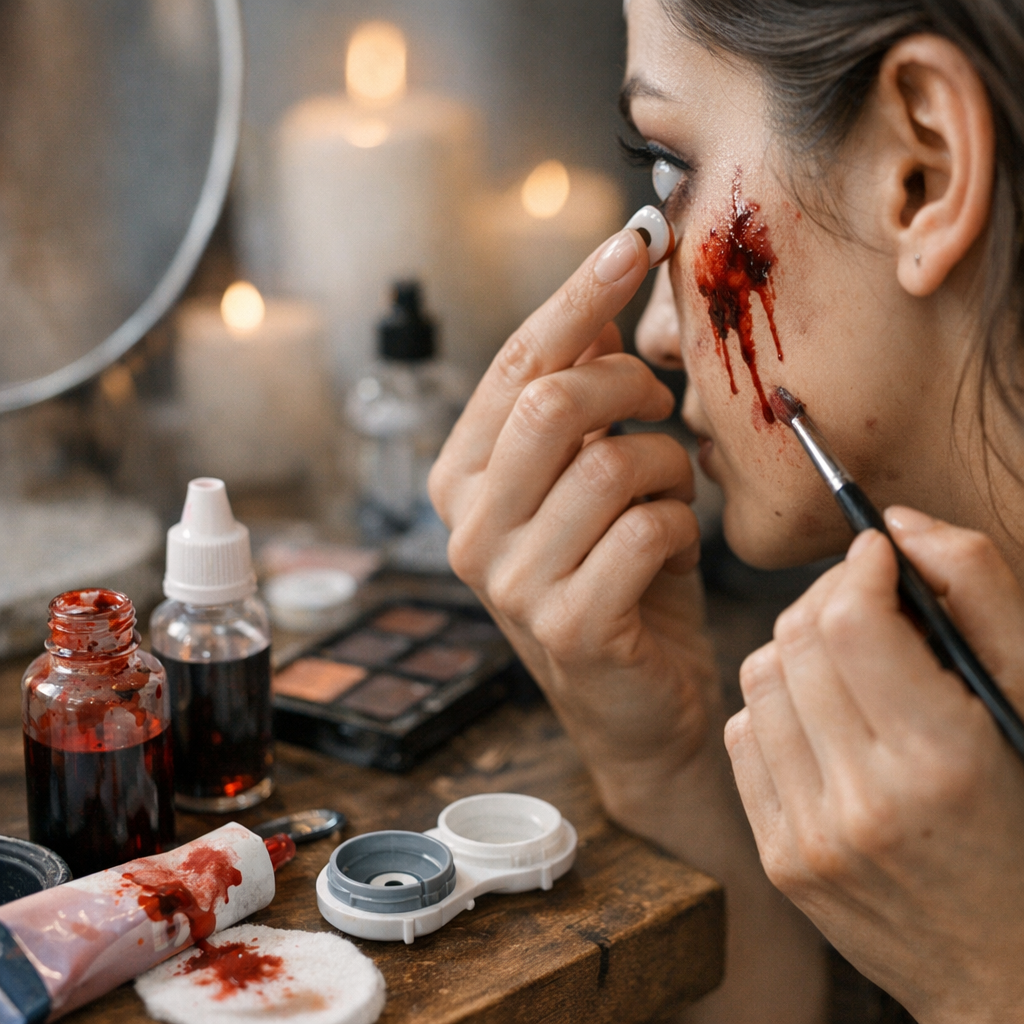Peau sensible, lentilles, faux sang&nbsp;: les précautions beauté à garder