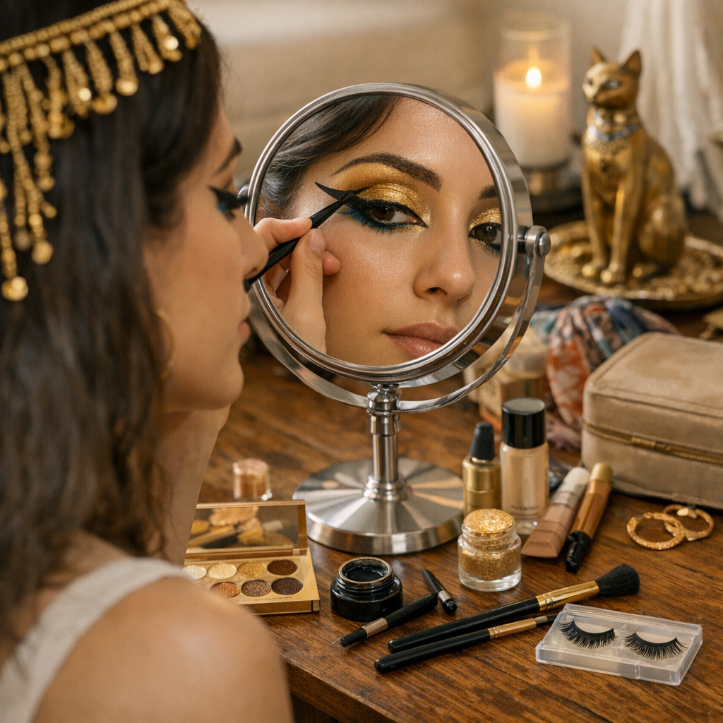 Réalisation du maquillage Cléopâtre chez soi&nbsp;: tuto 20 minutes, produits et erreurs à éviter
