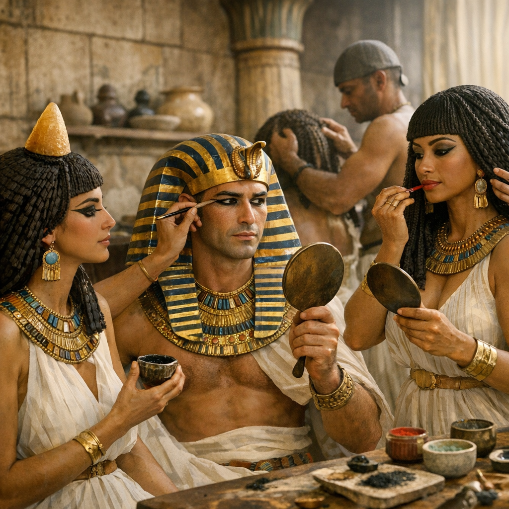Hommes, femmes, pharaons : maquillage, perruques et statut social