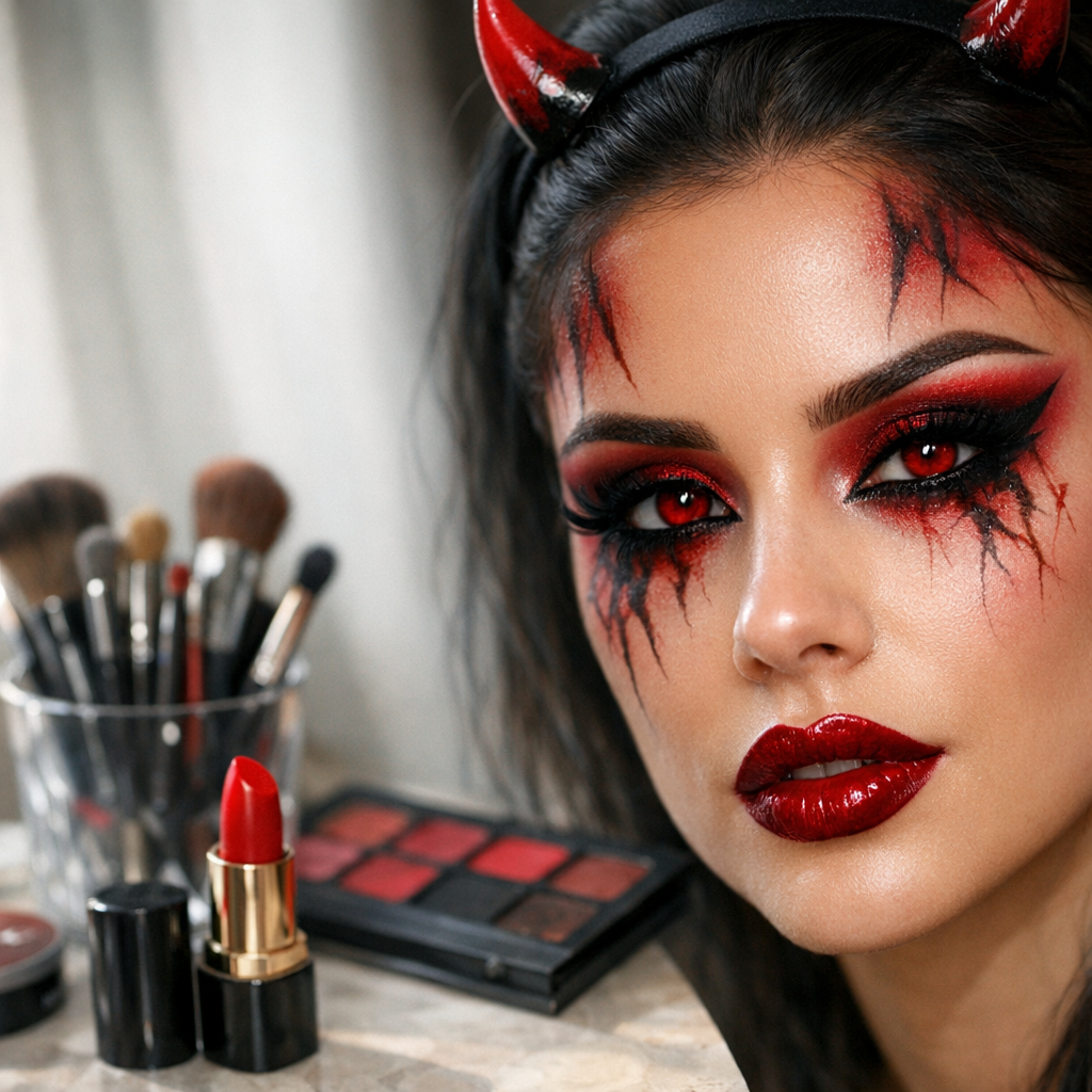 Un Maquillage Halloween de Diable : Tuto Facile, idées et soins