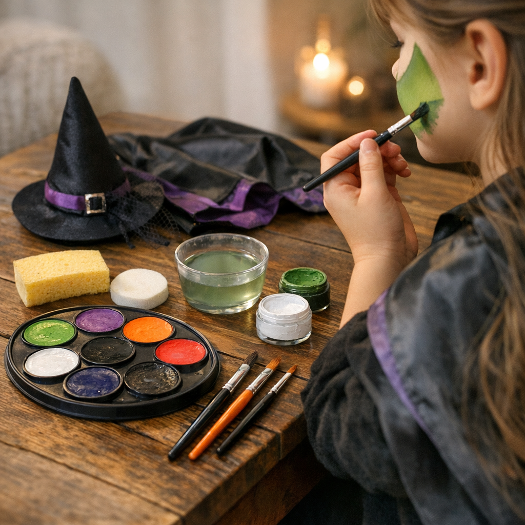Un Maquillage de Sorcière simple pour petite fille en 15 minutes