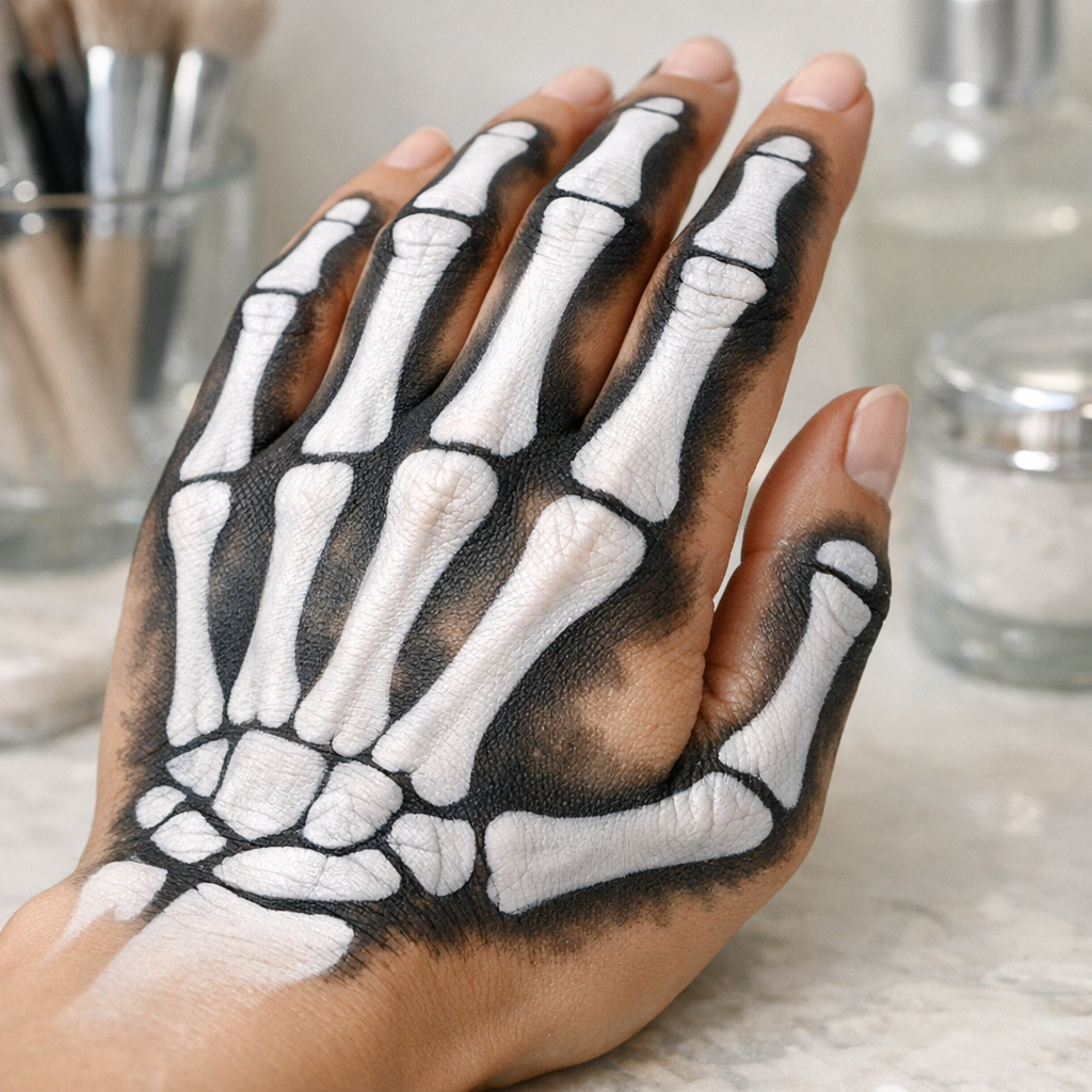 Le Maquillage Squelette sur la main : 5 idées faciles