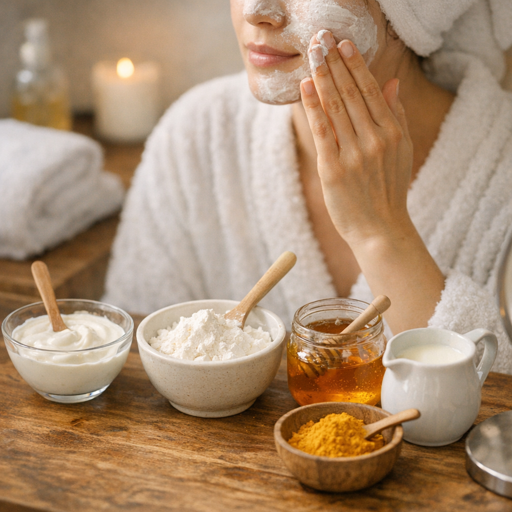 Masque maïzena visage : variantes yaourt, miel, lait ou curcuma