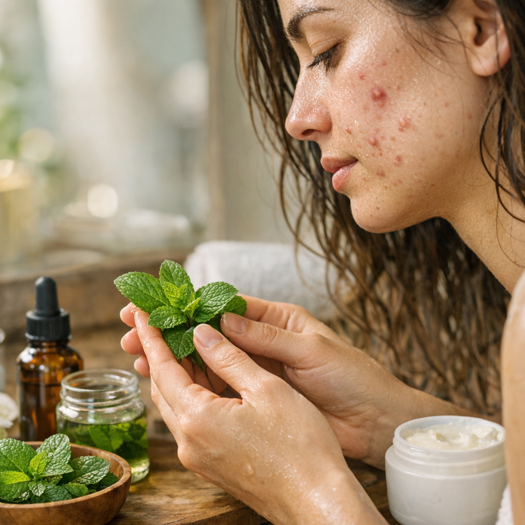 Peau grasse, boutons, cheveux : ce que la menthe poivrée peut vraiment faire