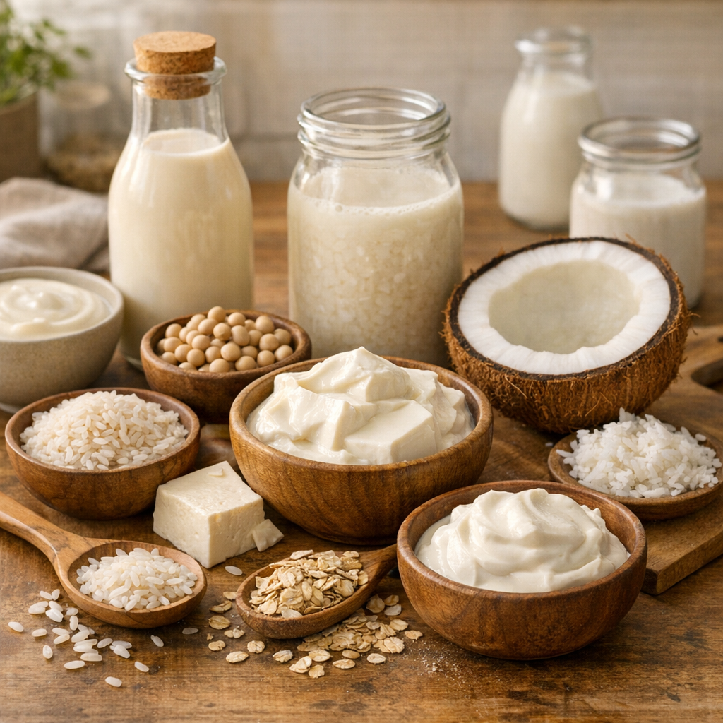 Sans lactose ou végétal&nbsp;: soja, avoine, riz, coco et tofu soyeux