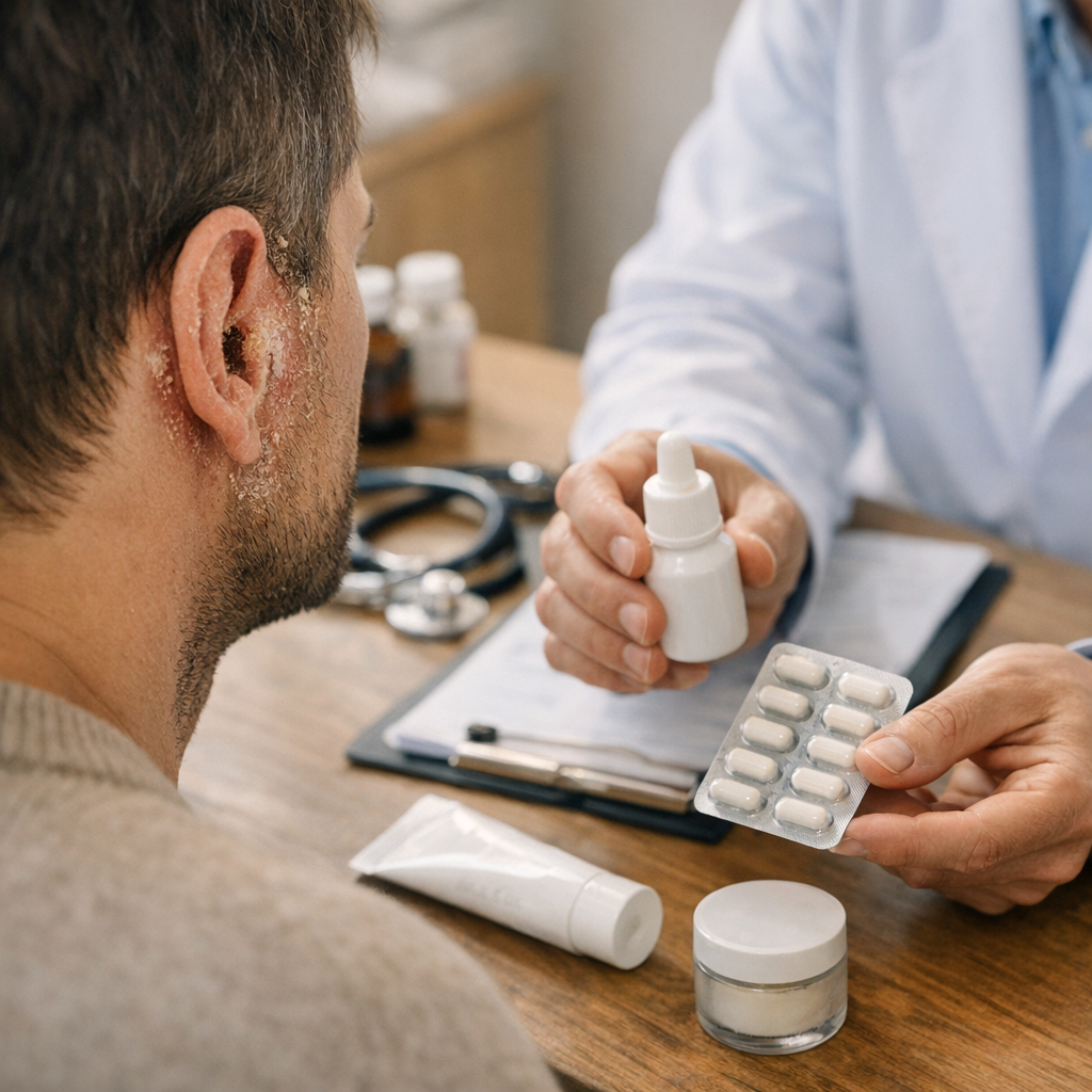 Traitement : que peut prescrire un médecin si c’est de l’eczéma de l’oreille ?