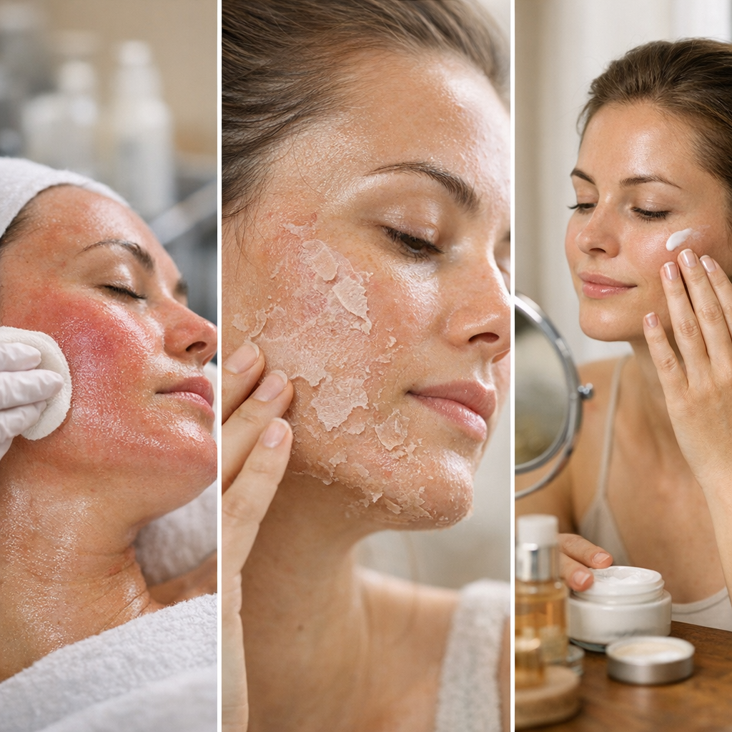 Après le peeling&nbsp;: chronologie J0-J14, desquamation, rougeurs et soins