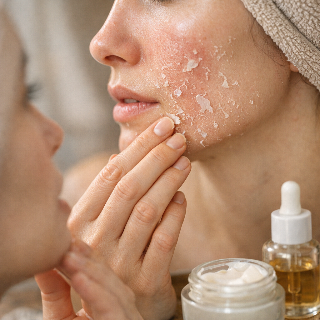 Peau qui pèle après skincare&nbsp;: pilling, actifs trop forts ou vraie irritation&nbsp;?