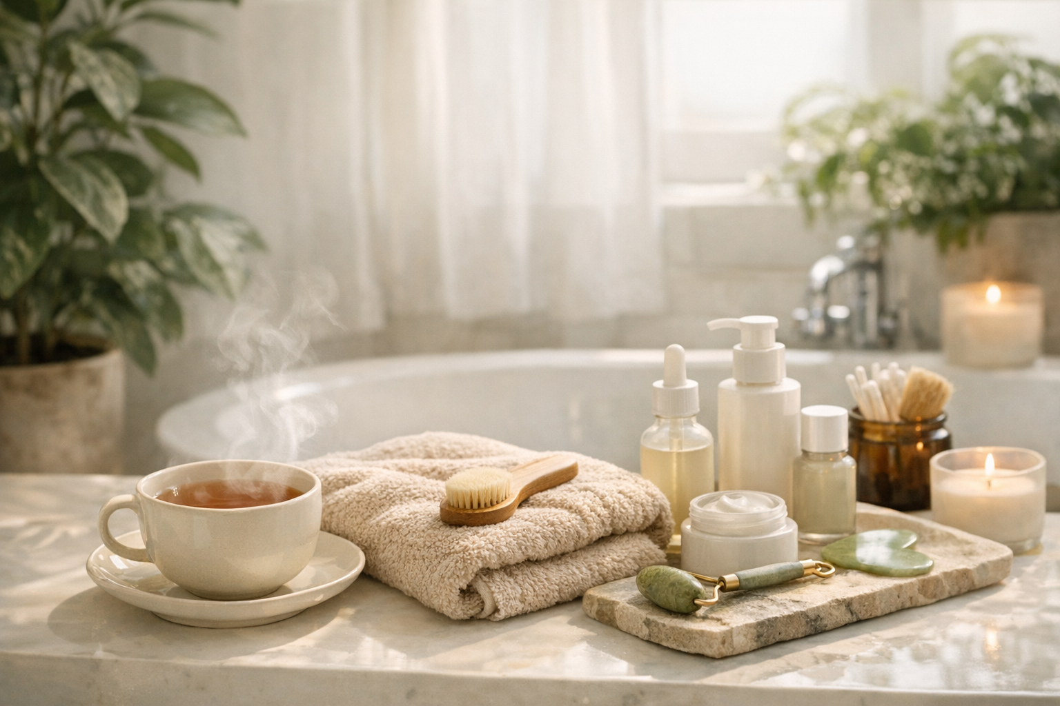 Thé et skincare: rituels beauté pour une peau apaisée