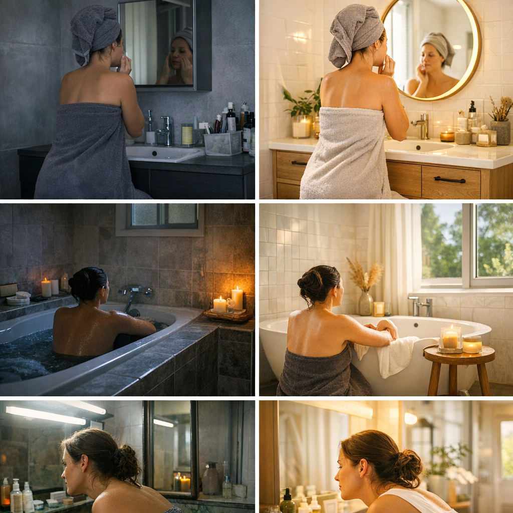 Avant/après de salle de bain : 3 cas concrets pour éviter le fond de teint gris